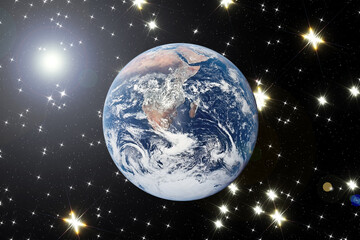 Earth from space with a dramatic view. The elements of this image furnished by NASA.