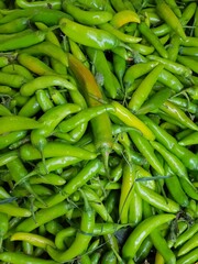 bucket of green capsicum 