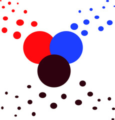 balls red blue brown, vector illustration