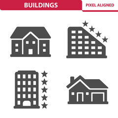 Buildings, Real Estate Icons