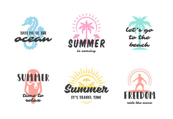Summer holidays typography inspirational quotes or sayings design