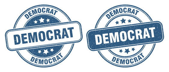 democrat stamp. democrat label. round grunge sign