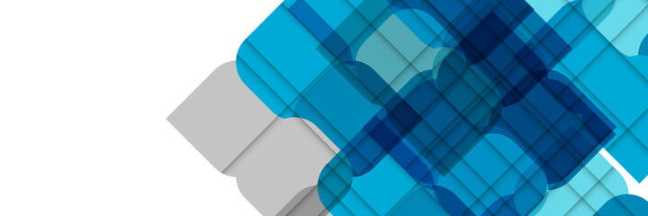 Modern blue grey white square geometrical abstract background. Business or technology presentation design template, brochure or flyer pattern, or geometric web banner 