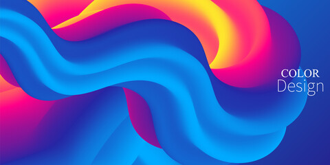 Fluid Flow. Rainbow Background. Summer Poster.