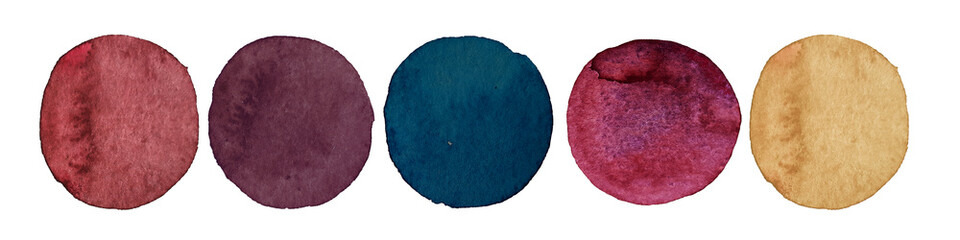 Wedding color collection. Watercolor dot set. Spots on white background. For Wedding dress code card. Abstract bachground. For branding, greeting, websites, digital media, invitations, weddings