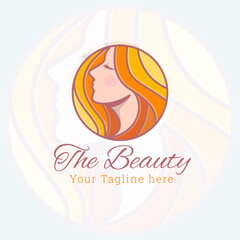 Beauty woman fashion logo  for beauty salon, hair salon, cosmetics