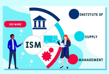 Vector website design template . ISM - Institute of Supply Management  business concept background. illustration for website banner, marketing materials, business presentation