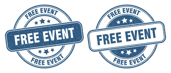 Obraz premium free event stamp. free event label. round grunge sign