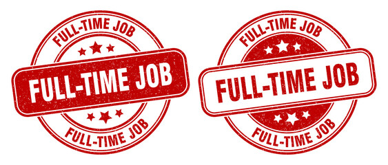 full-time job stamp. full-time job label. round grunge sign