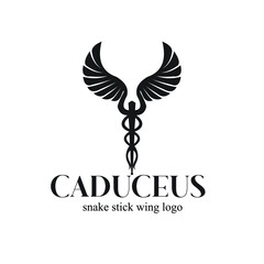 caduceus snake wing logo exclusive design inspiration 