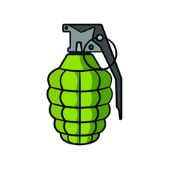 Grenade in drawing style isolated vector. Hand drawn object illustration for your presentation, teaching materials or others.