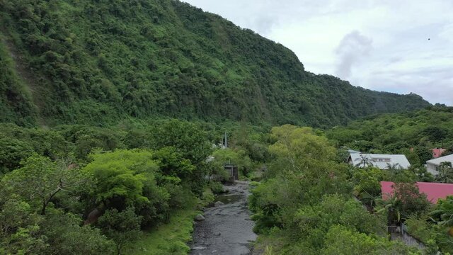 Langevin Waterfalls riverbed in Reunion Island