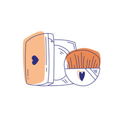 Modern abstract beauty eye shadow. Minimalism concept makeup. Line art drawing style. Contemporary silhouette of woman. Hand drawn trendy vector posters, illustrations for print.