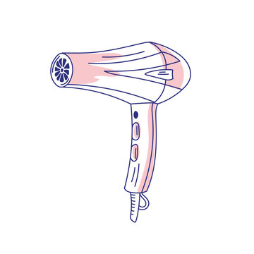 recommend clip art: Modern abstract beauty hair dryer. Minimalism concept. Line art drawing style. Contemporary silhouette of woman. Hand drawn trendy vector posters, illustrations for print.