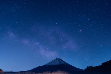 Fototapeta na wymiar 富士と天の川とサソリ座