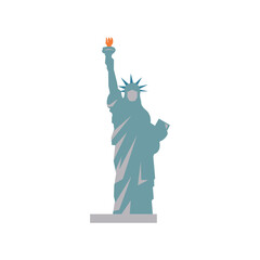 Isolated statue of liberty on white background.