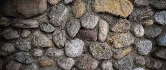 Stone Wall Background round grey banner
