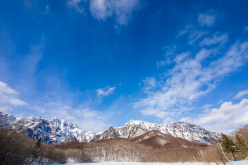 snow covered mountains