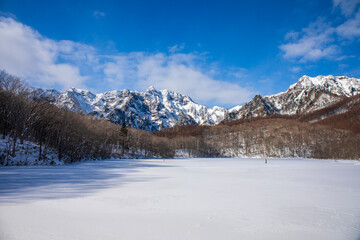 snow covered mountains