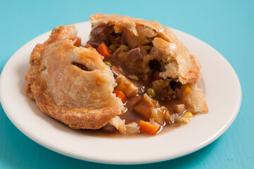 beef meat pie on a plate