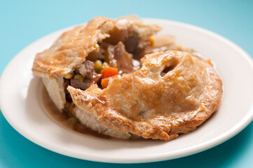 beef meat pie on a plate