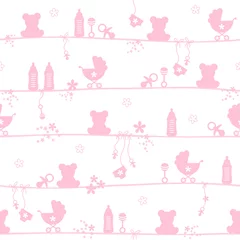Endlosmuster Babysymbole Mädchen Pink © Jan Engel