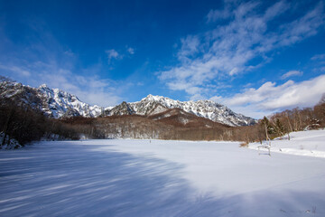 snow covered mountains