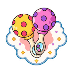 Baby Music Toys Cartoon. Toy Vector Icon Illustration, Isolated on White Background