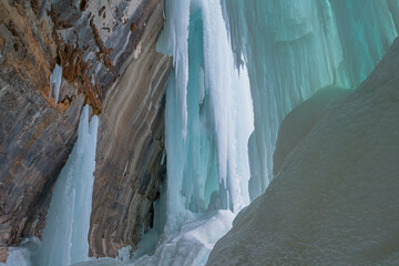 Landscape of an ice cave interior, Grand Island National Recreation Area, Lake Superior, Michigan's Upper Peninsula, USA