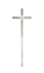 Wooden cross for a tombstone. Isolated
