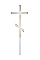 Wooden cross for a tombstone. Isolated