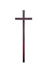 Wooden cross for a tombstone. Isolated