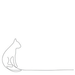 Cat animal line drawing, vector illustration