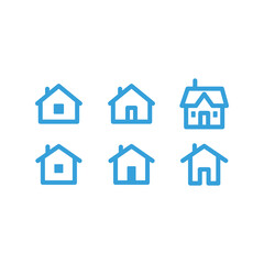 Set of house vector icons. Homes clipart symbols. Home pictogram collection.