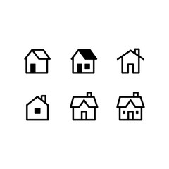 Set of house vector icons. Homes clipart symbols. Home pictogram collection.