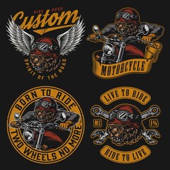 Naklejka premium Vintage custom motorcycle vintage labels