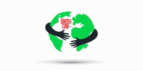 Earth with hands hugged vector illustration
