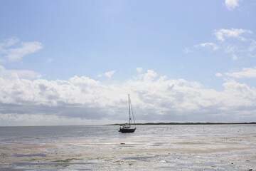 Fototapeta premium sailboat on the North Sea - Vlieland, The Netherlands