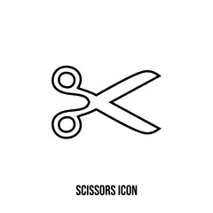Scissors vector icon. Linear object symbol.