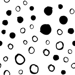 Random dots seamless pattern. Doodle circles texture background.