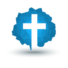 Obraz premium Christian cross icon. Abstract church logo. Vector religion symbol.