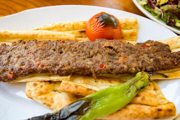 Traditional Delicious Turkish foods; Adana Kebab, Grilled meat