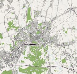 map of the city of Vicenza, Veneto, Italy