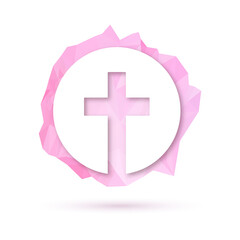 Fototapeta premium Christian cross icon. Abstract christian logo. Vector religion symbol.