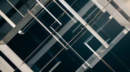 Fashion wallpaper with abstract glass elements on dark background