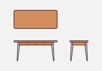 Vector Tables furniture symbols 