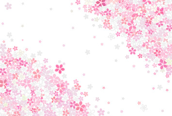 Obraz na płótnie Canvas 桜の斜めサイドのフレーム2