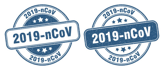 2019-ncov stamp. 2019-ncov label. round grunge sign