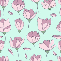  seamless pattern flower buds cute