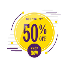 flat design discount sale promotion banner template. discount sticker vector. discount banner design.